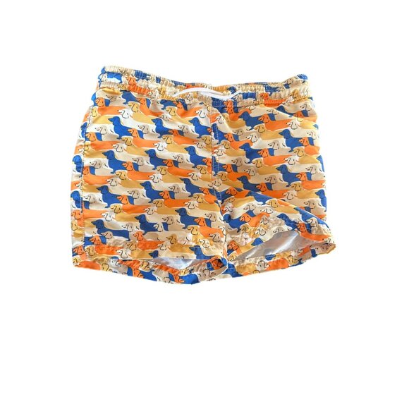 Janie & Jack Boys Dachshund Print Swim Trunks Size 3 - Picture 1 of 4